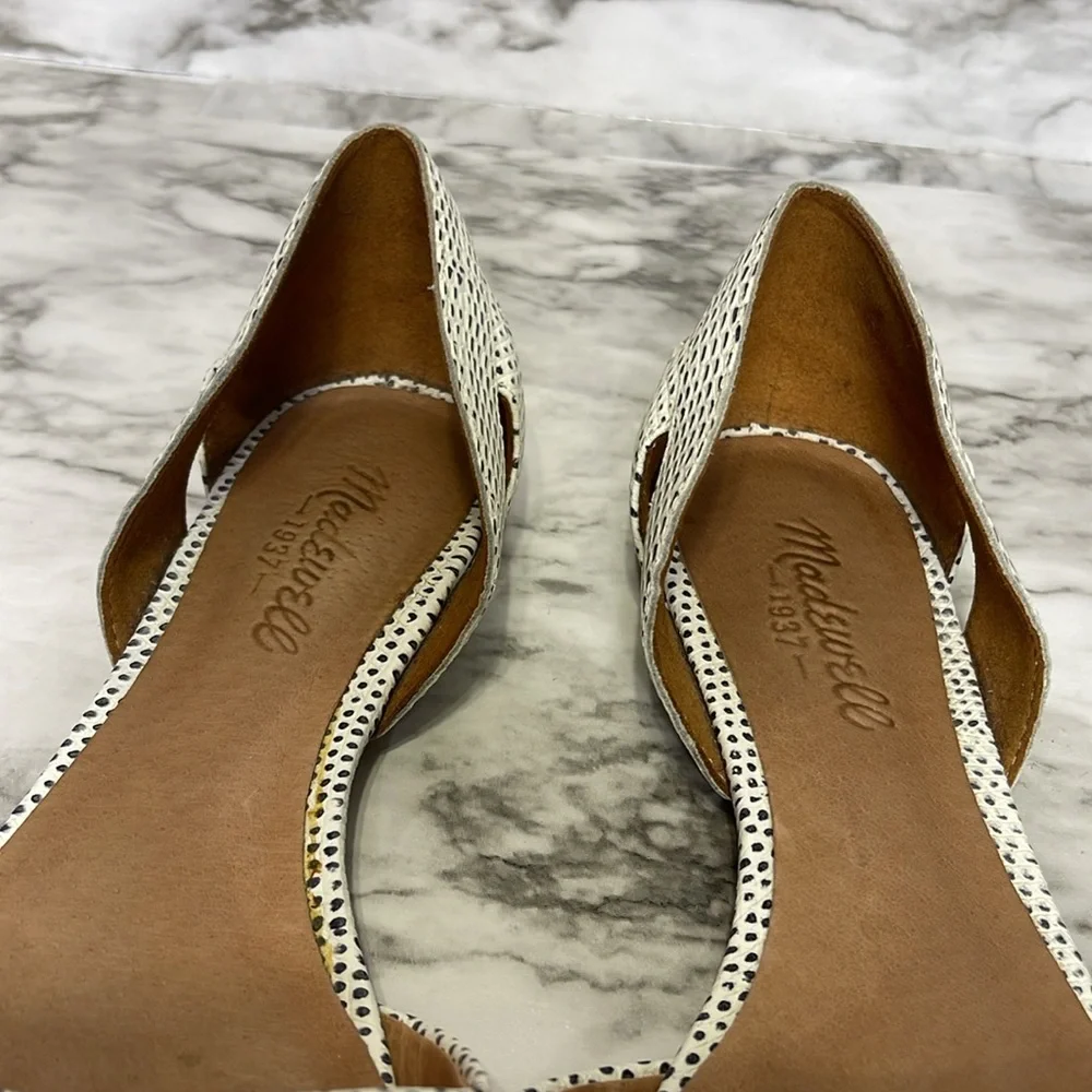 Madewell Womens Sz7. Black White Gray Cut Out Pointy Toe Flats Almost new